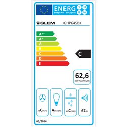 Hotte décorative GHP645BK murale 500 m3/h
