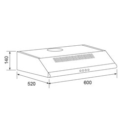 Hotte GHC625WH visière 250 m3/h