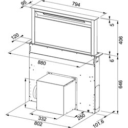 Hotte FDW 558802 plan de travail 670 m3/h