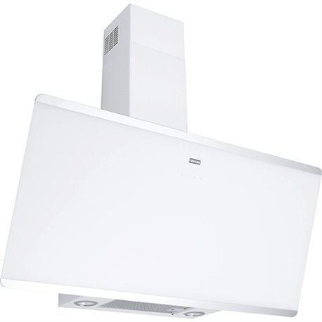 Hotte Evo Plus 470025 murale verre blanc / bandes inox 90 cm 720 m3/h
