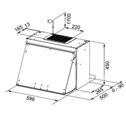 Hotte FFI 622 433181 escamotable, inox - 60 cm 570 m3/h