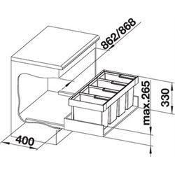Flexon II 90/4 521475 4 bacs 19+19+19+16 Litres