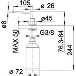 Distributeur de savon Piona, 517537 inox brossé 500 ml
