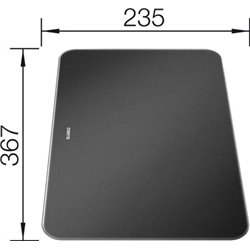 Planche en verre Zenar XL 233677 Zenar XL noir 367x235 mm
