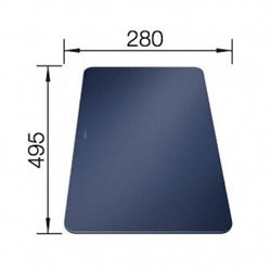 Planche à Decouper En Verre Bleu Nuit Velour Mat P/Andano Xl 232846 Noir 495x280 mm