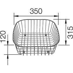 Panier à Vaisselle Inox 514238 Carrée 315x350x120 mm