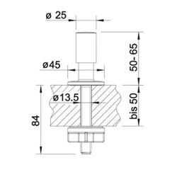 Tirette de commande 221336 Ronde Finish inox