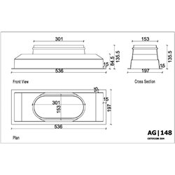 Plénum plastique ABS 3455861 Ø 250 mm pour grille 500x150 mm