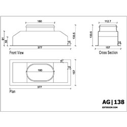 Plénum plastique ABS 3455857 Ø 180 mm pour grille 300x100 mm