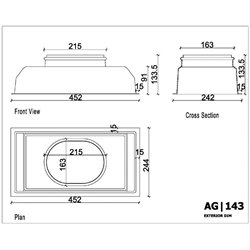 Plénum plastique ABS 3455860 Ø 200 mm pour grille 400x200 mm