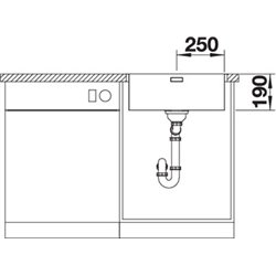 Evier Andano 500-IF/A 525245 Cuve simple 540x500 mm
