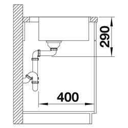 Evier Andano 700-IF/A  525246 Cuve simple 740x500 mm