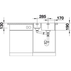 Evier Andano 340/180IF/A 525247 Grande cuve à droite 585x500 mm