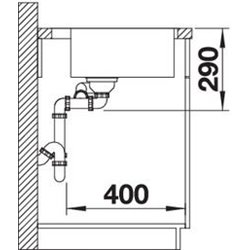 Evier Andano 340/180IF/A 525247 Grande cuve à droite 585x500 mm