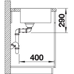 Evier Andano 340/340-IF/A 525248 Cuve double 745x500 mm