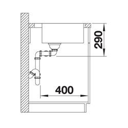Evier Andano 400/400IF/A 525249 Cuve double 865x500 mm