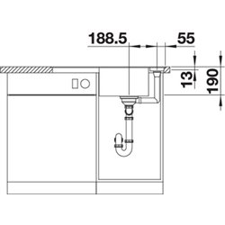 Evier Axia III 45 S-F Silgranit PuraDur 525843 Noir Planche frêne