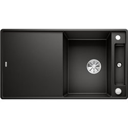 Evier Axia III 5 S-F Silgranit PuraDur 525846 Noir Planche verre blanc