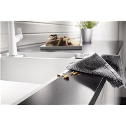 Evier Axia III 5 S-F Silgranit PuraDur 523228 Blanc Planche frêne