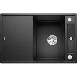 Evier Axia III 45 S Silgranit PuraDur 525840 Noir Planche verre blanc