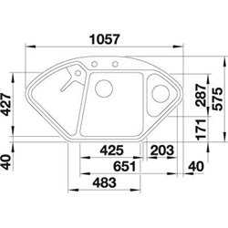 Evier Blancodelta II 9E 525867 Noir 