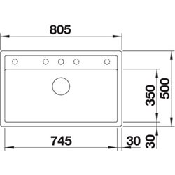 Evier Dalago 8-F 525878 815x510 mm Noir