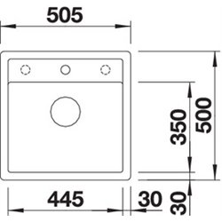 Evier Dalago 5-F 525872 515x510 mm  Noir