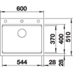 Evier Etagon 6  525890 600x510 mm noir