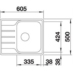 Evier Lemis 45S-IF Mini 525115 Manuel 605x500 mm