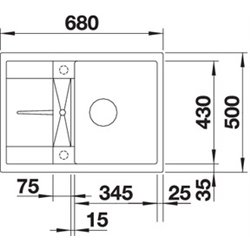 Evier Metra 45 S Compact  525912 Manuel Noir