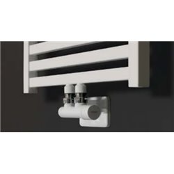 Kit robinet coude 50 mm équerre VALKIT50SQUCU01 thermostatisable Blanc