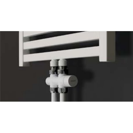 Kit robinet coude 50 mm droit VALKIT50DIRCU01 thermostatisable Blanc