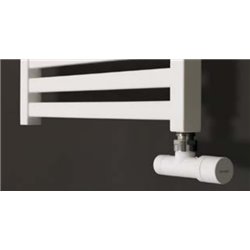 Kit robinet coude monotube équerre VALMONSQU01 thermostatisable Blanc