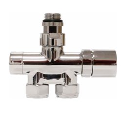 Kit robinet coude monotube droit VALMONDIR18001 thermostatisable Blanc