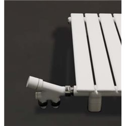 Kit robinet coude monotube équerre/droit 90° VALMONDIR01 thermostatisable Blanc
