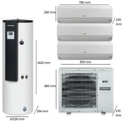 Triple C TAW-190RHC/RAM-90NYP5E/152550/MOK, 190 Litres Tailles 15 + 25 + 50