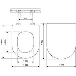 573025000 - Abattant WC Renova - Fixation le dessus - Fermeture ralentie -  Blanc