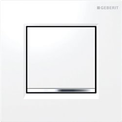 Commande urinoir type 30 116.017.KJ.1 Plaque et touche blanche, Bandes chromé brillant
