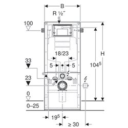 Bâti-support Duofix WC suspendu 440.303.00.2 pour construction massive 