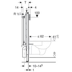 Bâti-support Duofix WC suspendu 440.303.00.2 pour construction massive 