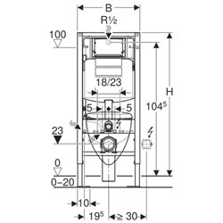Bâti-support Duofix WC suspendu 118.224.11.2 plaque de déclenchement Sigma01 et WC suspendu Renova