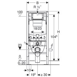 Bâti-support Duofix WC suspendu 118.311.KJ.1 plaque de déclenchement Sigma20 et WC suspendu Renova