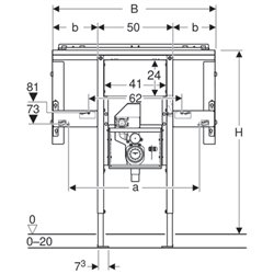 Bâti-support Duofix lavabo 111.081.00.1 80 cm pour lavabo Geberit ONE et robinetterie murale