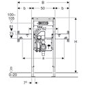Bâti-support Duofix lavabo 111.091.00.1 80 cm pour robinetterie murale et lavabo Geberit ONE, hauteur partielle