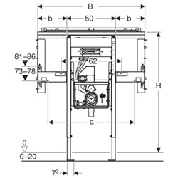 Bâti-support Duofix lavabo 111.074.00.1 125 cm pour robinetterie murale et lavabo Geberit ONE