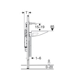 Bâti-support Duofix lavabo 111.092.00.1 95 cm pour robinetterie murale et lavabo Geberit ONE, hauteur partielle
