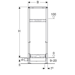 Bâti-support Duofix pour douche 111.587.00.1 robinetterie apparente, pour chape 90-200 mm
