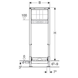Bâti-support Duofix pour douche 111.581.00.1 robinetterie à encastrer, pour chape 65-90 mm