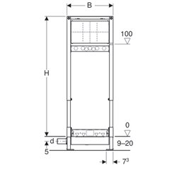 Bâti-support Duofix pour douche 111.580.00.1 robinetterie à encastrer, pour chape 90-200 mm