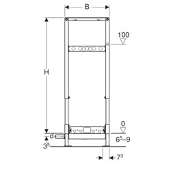 Bâti-support Duofix pour douche 111.589.00.1 robinetterie apparente, pour chape 65-90 mm